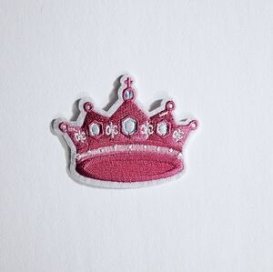 Pink Crown Embroidered Patch